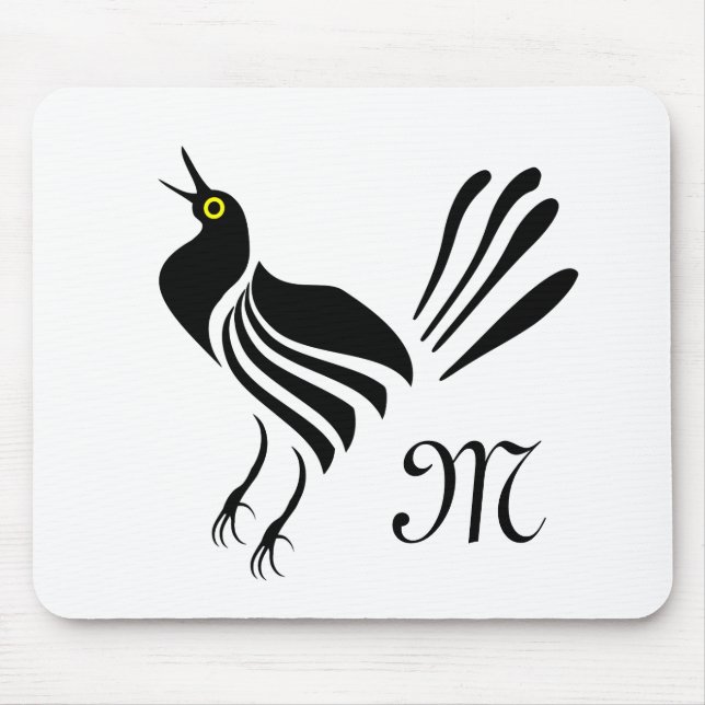 Male Grackle Black Bird Mouse Mat (Front)