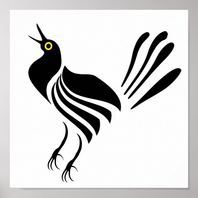 Male Grackle Black Bird Poster (Front)