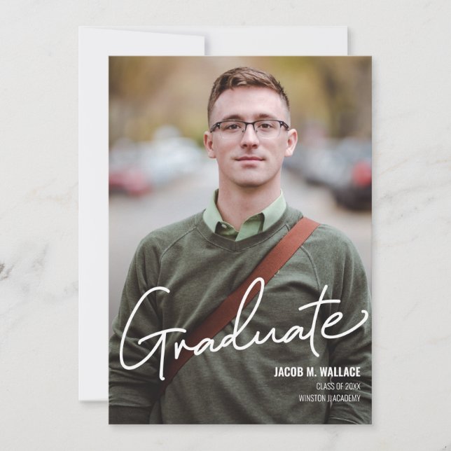 Male Graduate Photo Custom Party Invitation (Front)