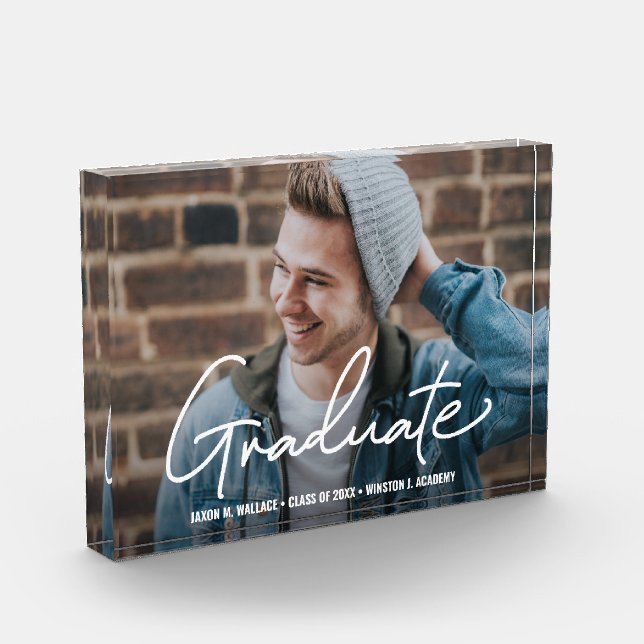 Male Graduate Photo Keepsake Frame (Left)