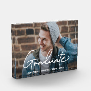 Male Graduate Photo Keepsake Frame Block
