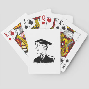 Male Graduate Playing Cards