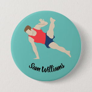 Male Gymnast 7.5 Cm Round Badge