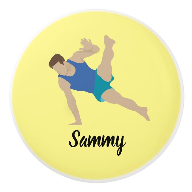 Male Gymnast Ceramic Knob (Front)