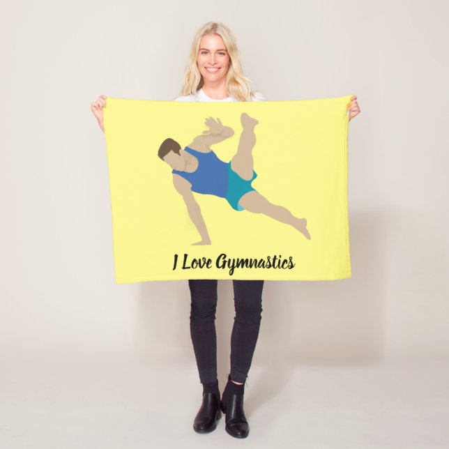 Male Gymnast Fleece Blanket (In Situ)