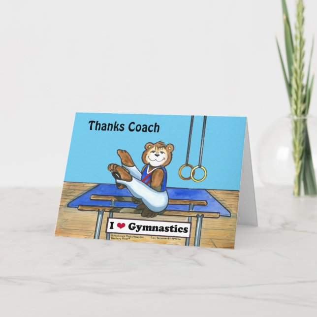 Male Gymnast Greeting Card for Coach (Front)