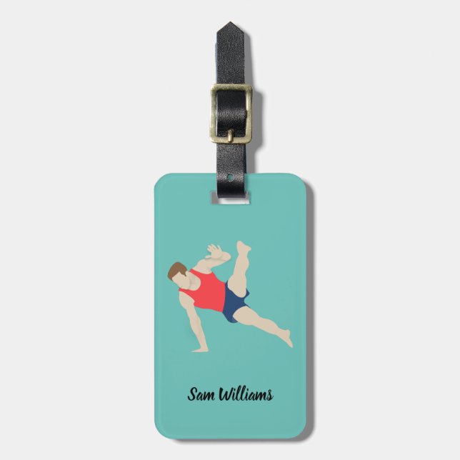 Male Gymnast Luggage Tag (Front Vertical)