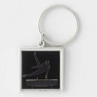Male gymnast on pommel horse