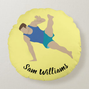 Male Gymnast Round Cushion