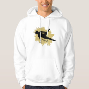 Male Gymnast Silhouette Art - American Flag Hoodie