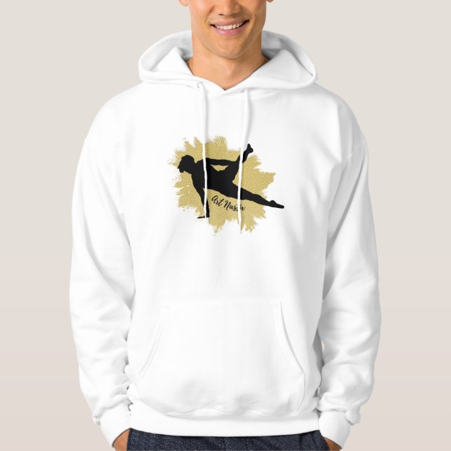 Male Gymnast Silhouette Art - American Flag  Hoodie (Front)