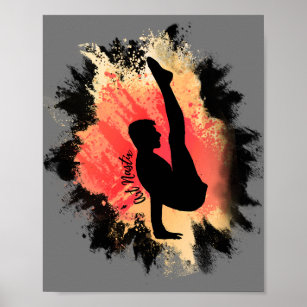 Male Gymnast Silhouette Art Poster