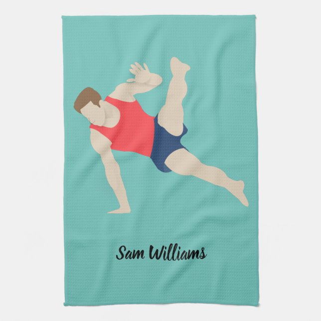 Male Gymnast Tea Towel (Vertical)