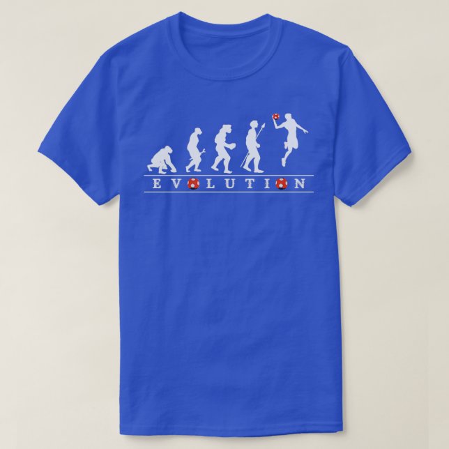Male Handball Human Evolution T-Shirt (Design Front)