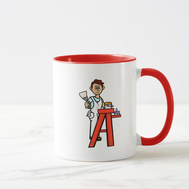 Male House Painter Mug with Name (Right)