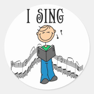 Male I Sing T-shirts and Gifts Classic Round Sticker
