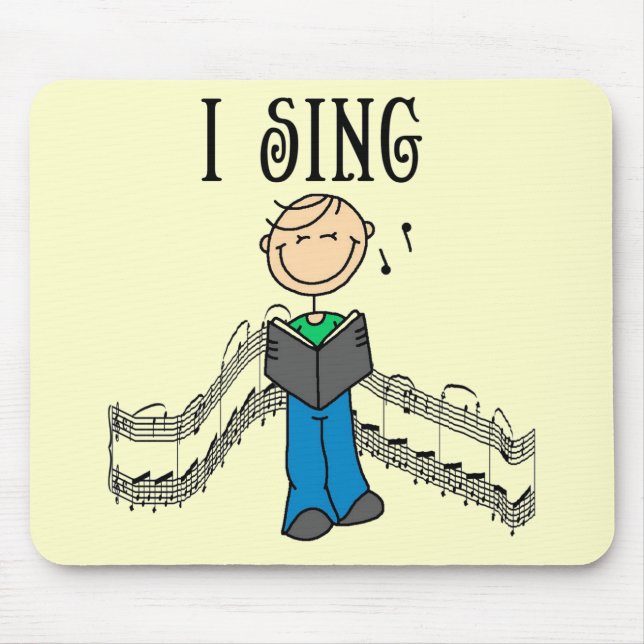 Male I Sing T-shirts and Gifts Mouse Mat (Front)