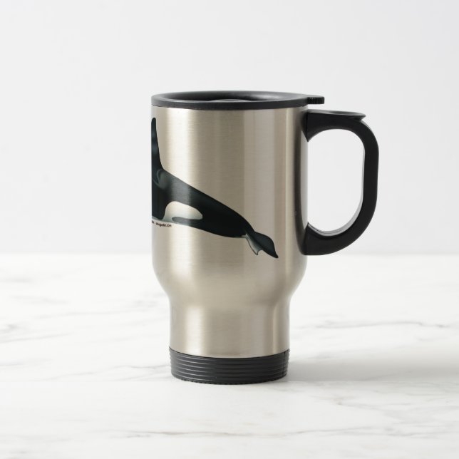 Male Killer Whale Travel Mug (Right)