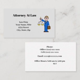 Male Lawyer w/Scales of Justice Business Card