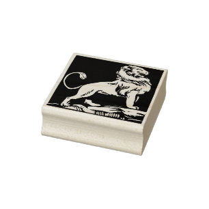 male lion art stamp