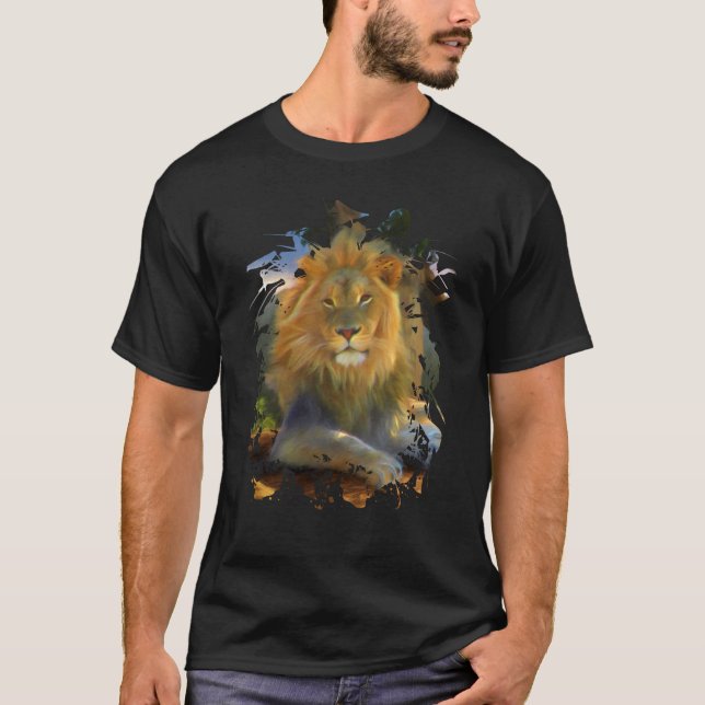 MALE LION ON THE JOB T-Shirt (Front)