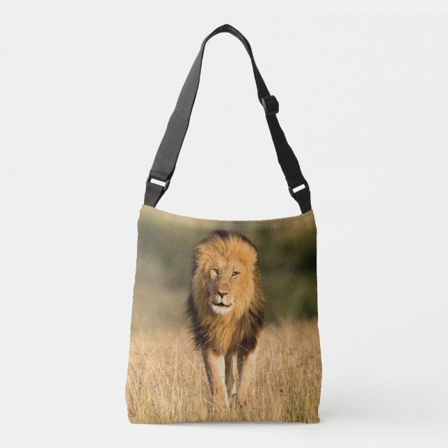 Male Lion Walking Crossbody Bag (Front)