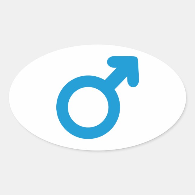 Male man icon oval sticker (Front)