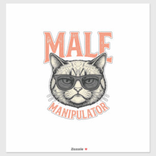 Male Manipulator Funny Cat Sunglasses Vintage Shir