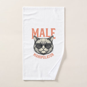 Male Manipulator Funny Cat Sunglasses Vintage Shir Hand Towel
