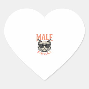 Male Manipulator Funny Cat Sunglasses Vintage Shir Heart Sticker
