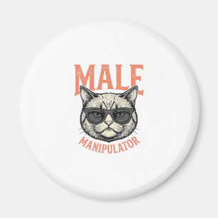 Male Manipulator Funny Cat Sunglasses Vintage Shir Magnet