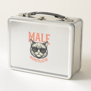 Male Manipulator Funny Cat Sunglasses Vintage Shir Metal Lunch Box