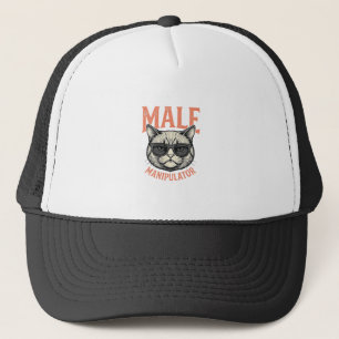 Male Manipulator Funny Cat Sunglasses Vintage Shir Trucker Hat