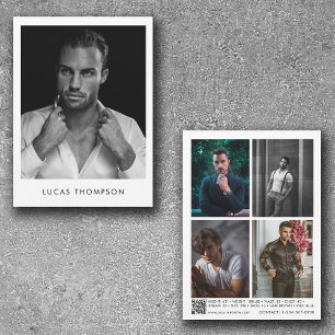 Male Modelling Actor Comp Card 5 Photo QR Code