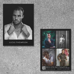 Male Modelling Actor Comp Card 5 Photo QR Code