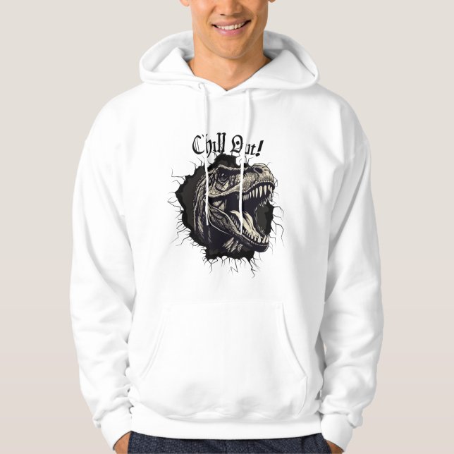Male Moletom T-Rex Chill Out Hoodie (Front)