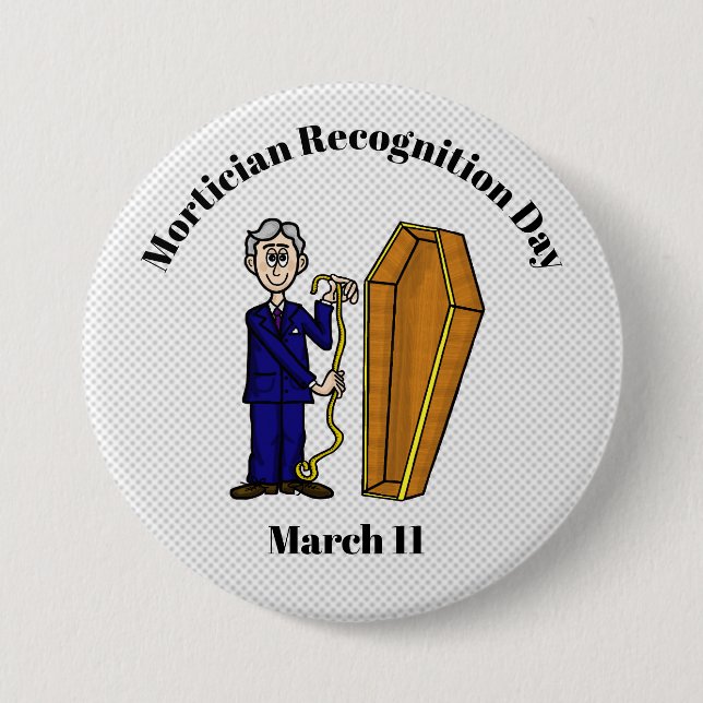 Male Mortician with Coffin Button (Front)