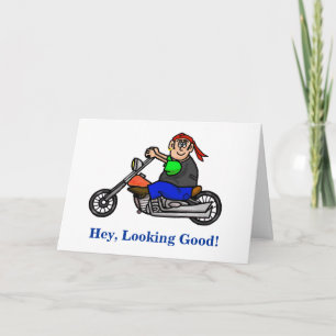Male Motorcycle Biker Birthday Card