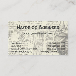 Male Muscle Anatomy Sketch by Leonardo da Vinci Business Card