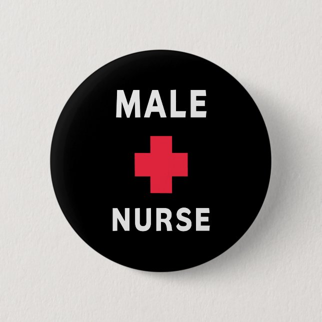 Male Nurse 6 Cm Round Badge (Front)