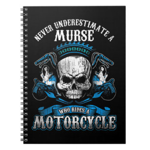 Male Nurse Biker Shirt Never Underestimate Murse M Notebook