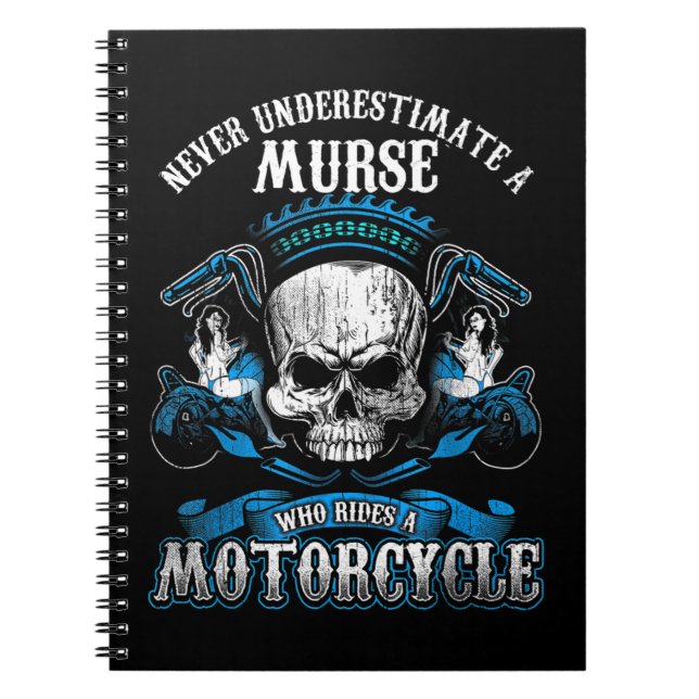Male Nurse Biker Shirt Never Underestimate Murse M Notebook (Front)