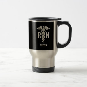 Male Nurse Murse Black White Personalised Travel Mug