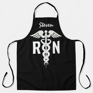 Male Nurse RN Black And White Personalised Apron