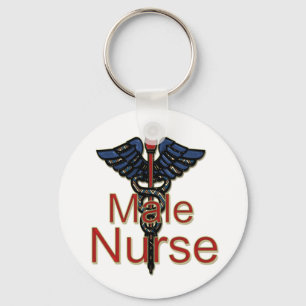 Male Nurse with Caduceus Key Ring