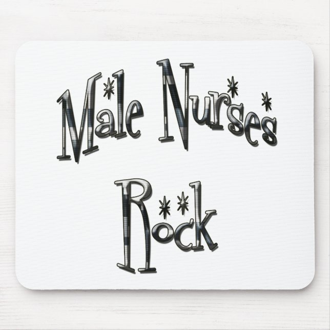 Male Nurses Rock Mouse Mat (Front)