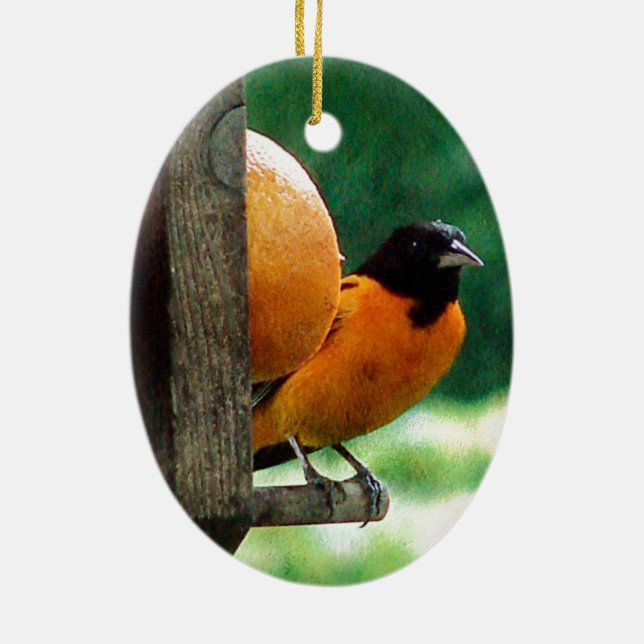 Male Oriole Ceramic Tree Decoration (Back)