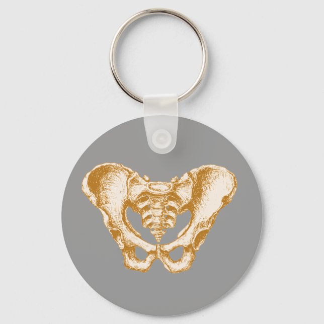 Male Pelvis Sepia Key Ring (Front)