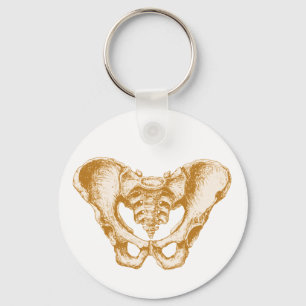 Male Pelvis Sepia Key Ring
