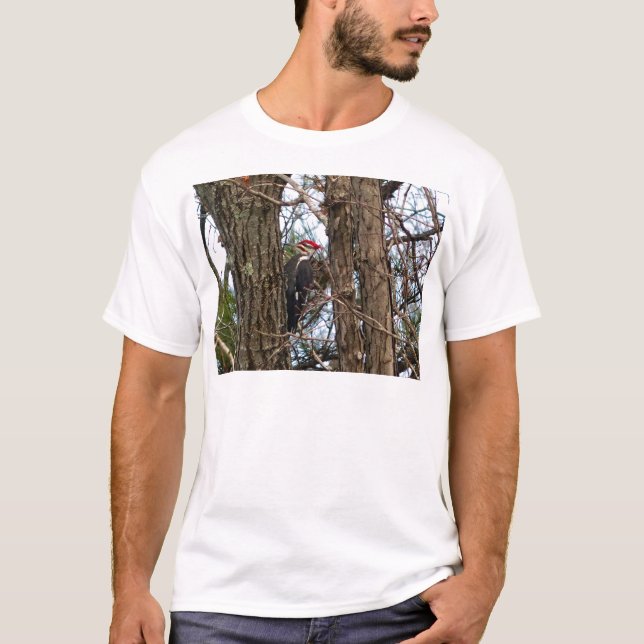 Male Pileated Woodpecker T-Shirt (Front)
